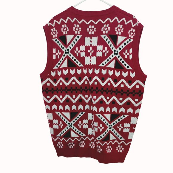 NFL Arizona Cardinals Ugly Christmas Sweater Vest Mens 2XL Red Black - Picture 2 of 6